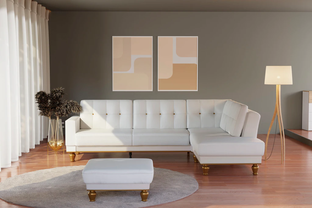 sit&more Ecksofa "Orient 5 V L-Form", mit Strass-Stein, wahlweise mit Bettf günstig online kaufen