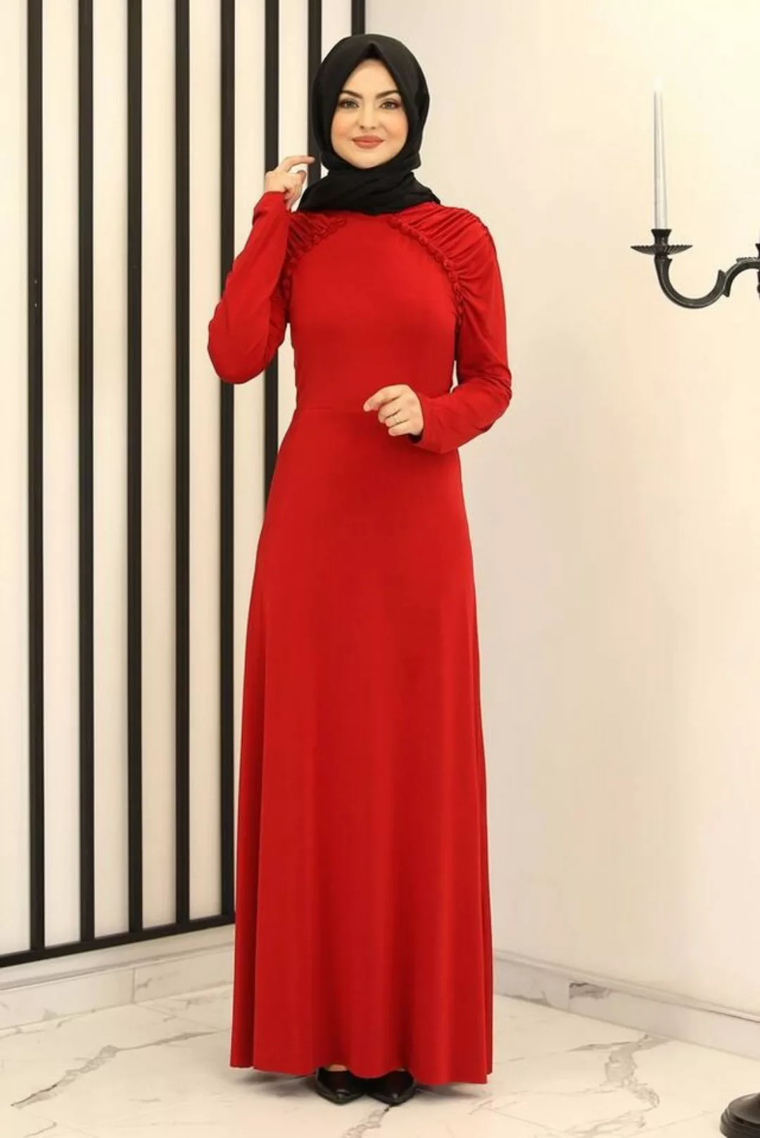 fashionshowcase Abendkleid Abendkleid Damen Maxikleid Hijab Kleid mit Ragla günstig online kaufen