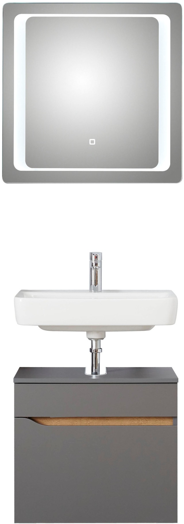 Saphir Badmöbel-Set "Quickset 2-teilig, Waschbeckenunterschrank mit LED-Spi günstig online kaufen