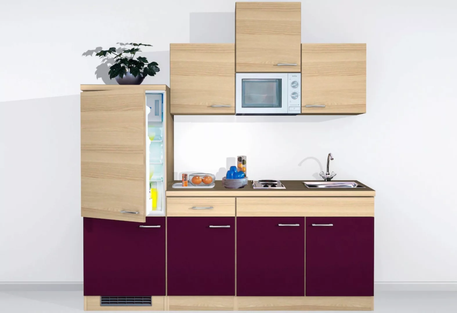 Flex-Well Küchenzeile "Portland", mit E-Geräten, Breite 210 cm günstig online kaufen