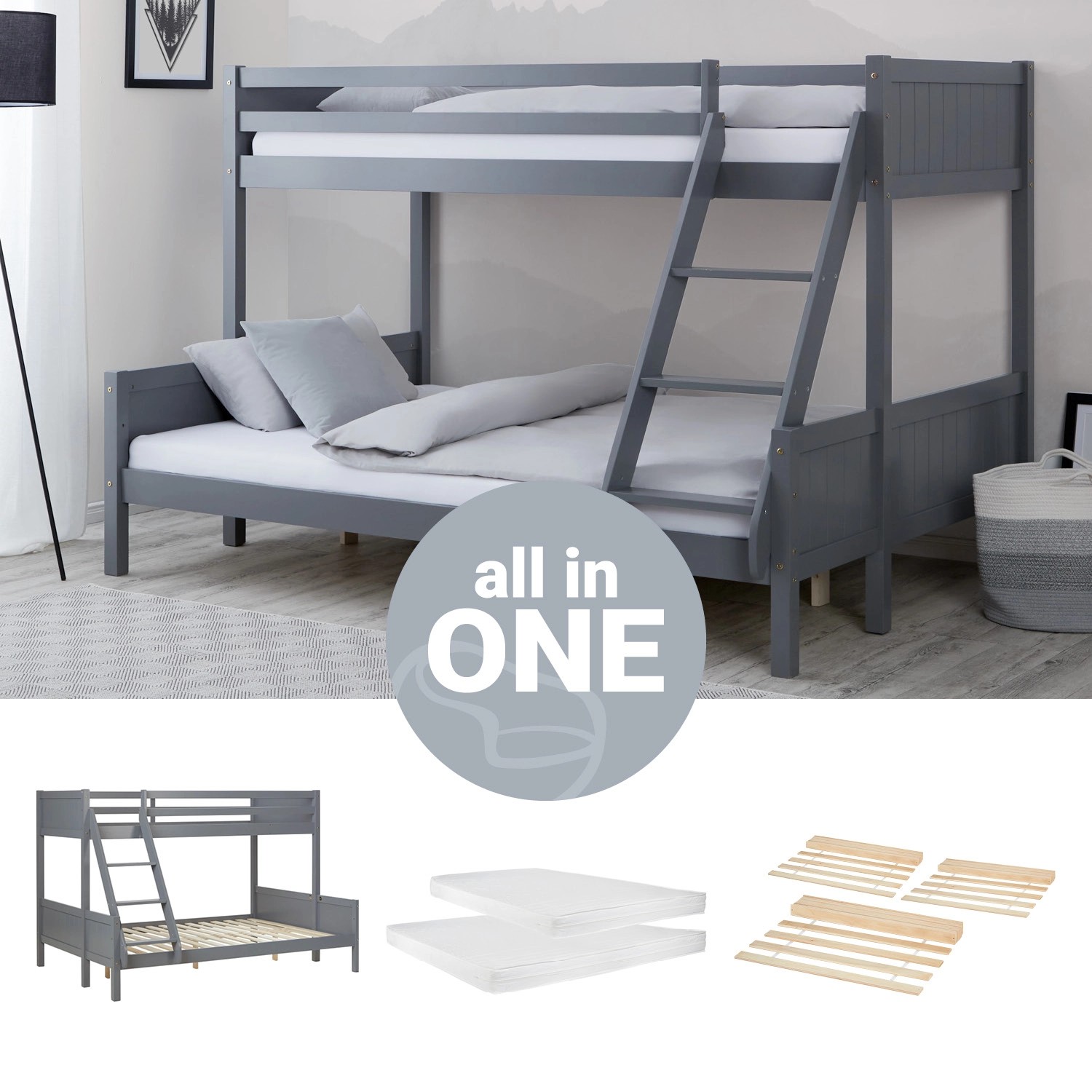 Homestyle4u Etagenbett 90x200 und 140x200 Kinderbett günstig online kaufen