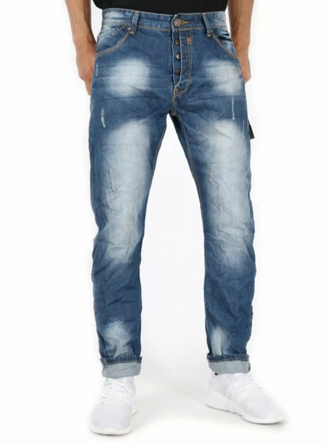 Justing Tapered-fit-Jeans Hose mit Kontrastnähten - ST-03058#D günstig online kaufen
