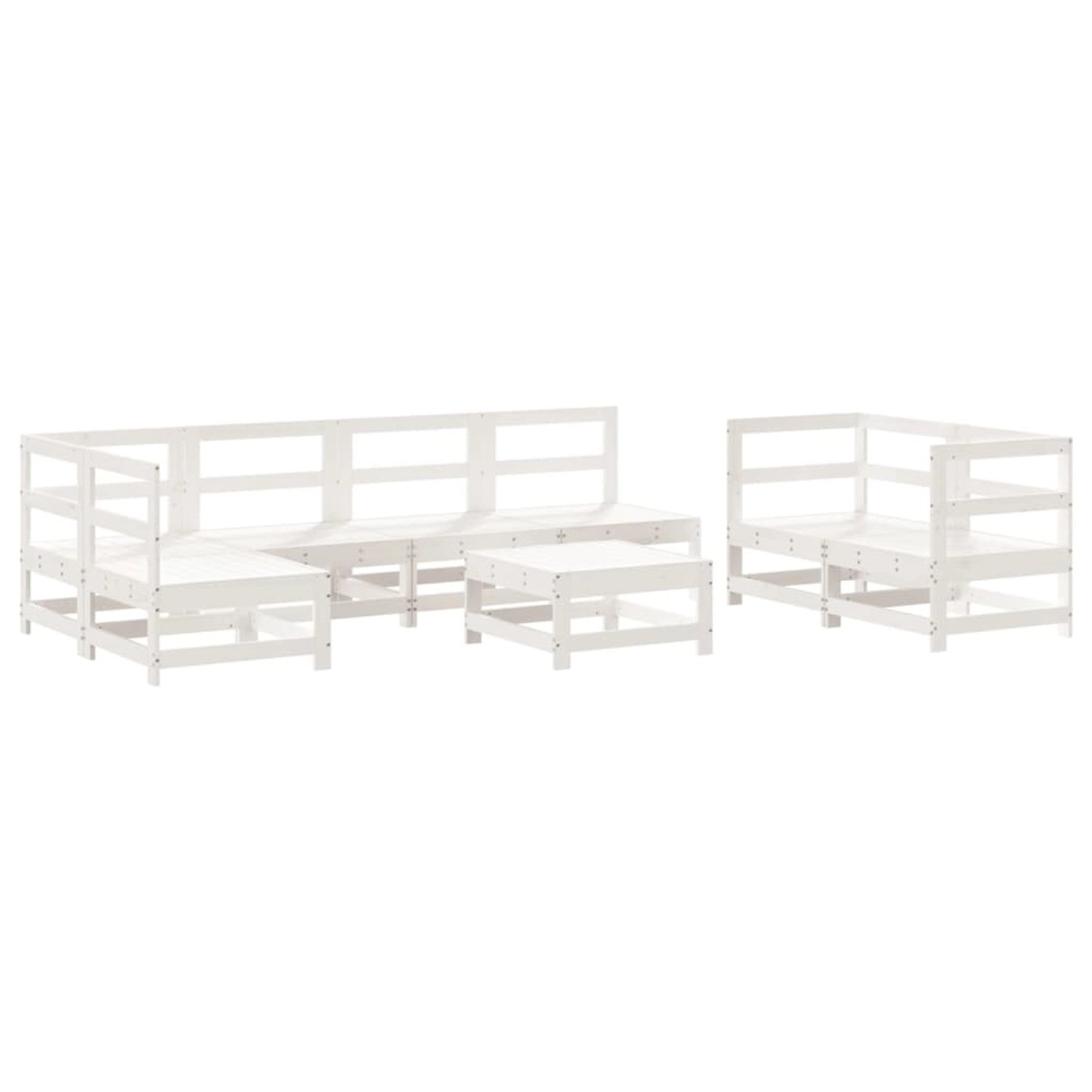 vidaXL 8-Tlg Garten-Lounge-Set Weiß Massivholz Kiefer 3186453 günstig online kaufen