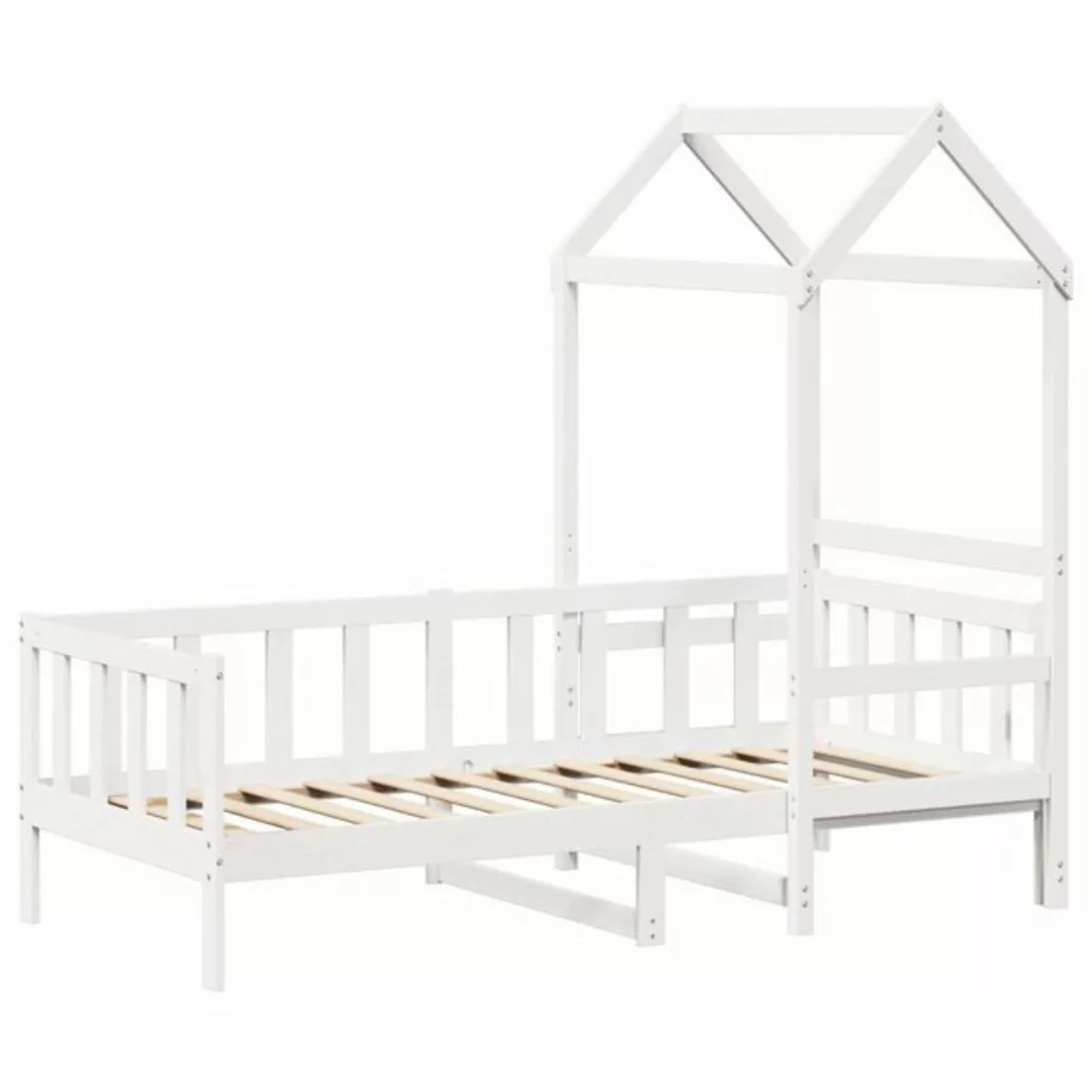 vidaXL Bett Tagesbett mit Dach Weiß 90x200 cm Massivholz Kiefer günstig online kaufen