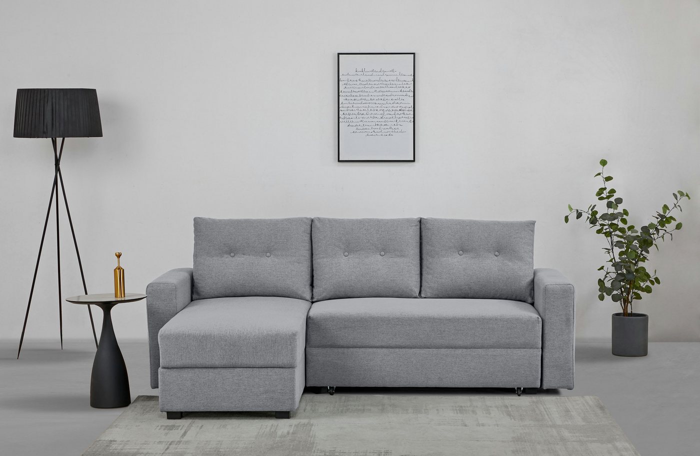 Home affaire Ecksofa TOFFEN, 217 cm, L-Form, mit Schlaffunktion u. Bettkast günstig online kaufen