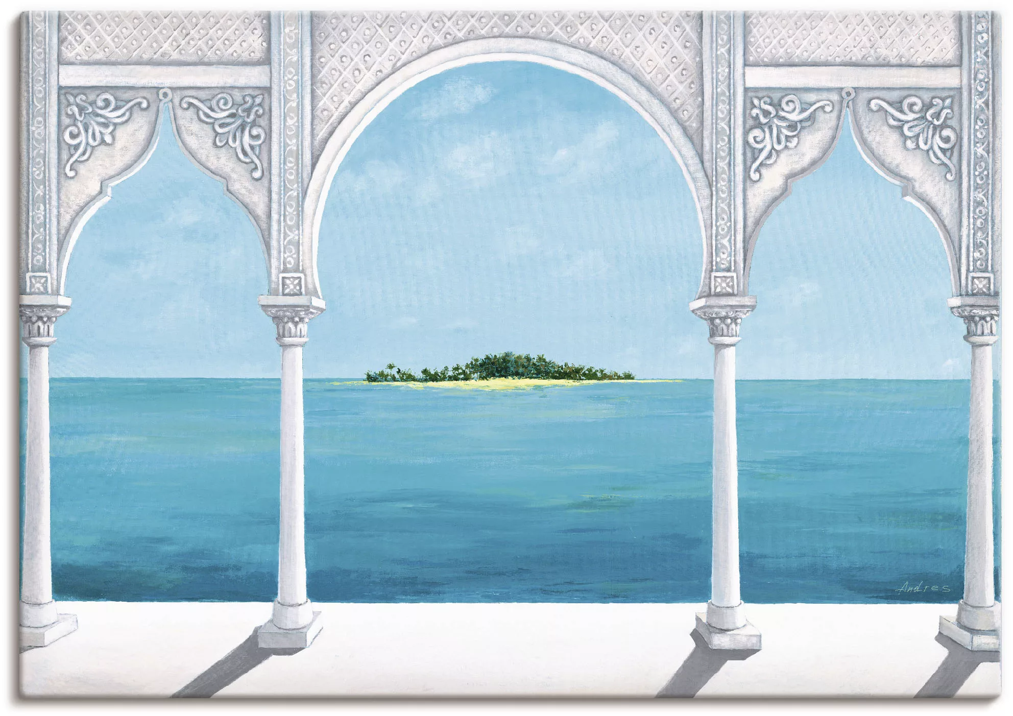 Artland Wandbild "Orientalische Karibik", Fensterblick, (1 St.), als Leinwa günstig online kaufen