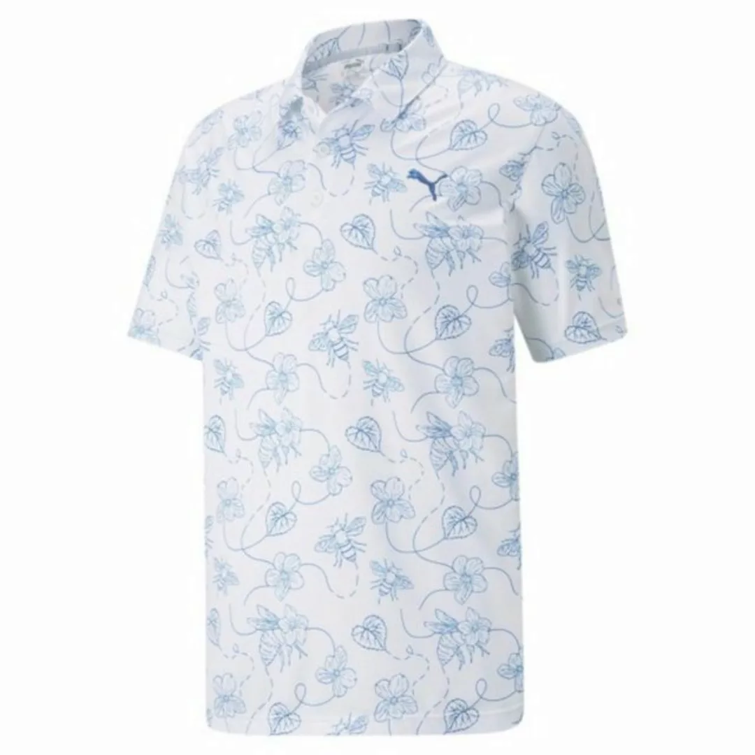 PUMA Poloshirt Puma Polo Cloudspun Pollinators Weiß-Blau Herren S günstig online kaufen