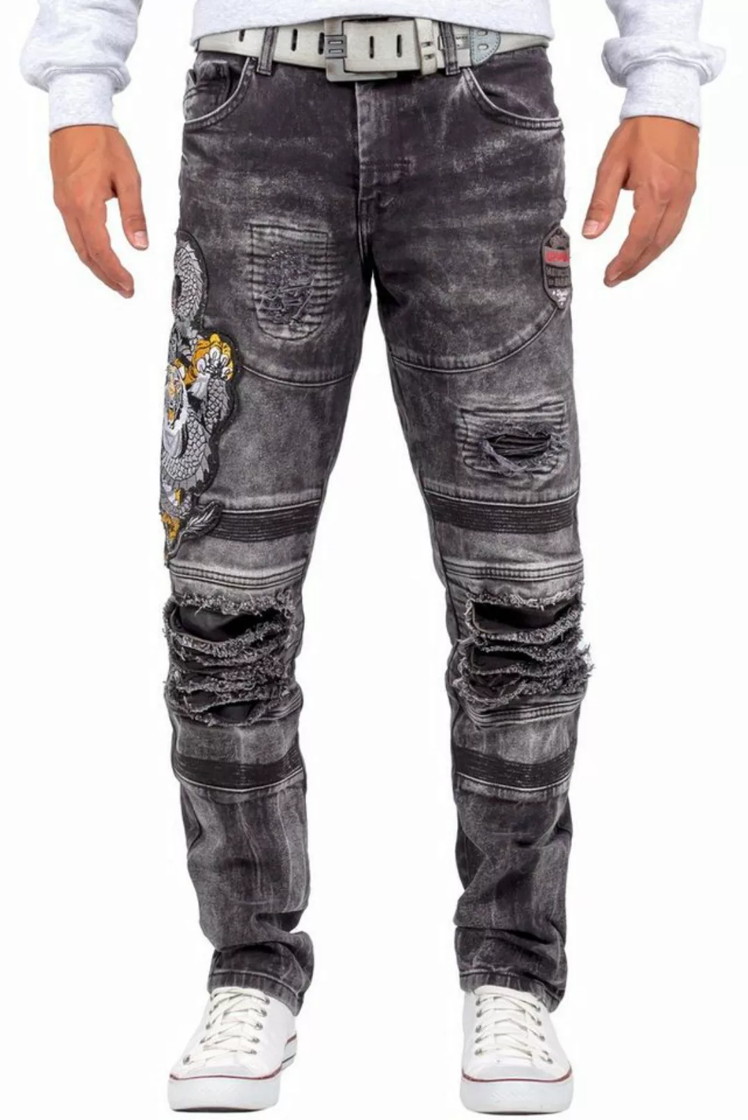 Cipo & Baxx Bikerjeans Freizeit Hose BA-CD486 W31/L34 (1-tlg) mit Tiger Dra günstig online kaufen