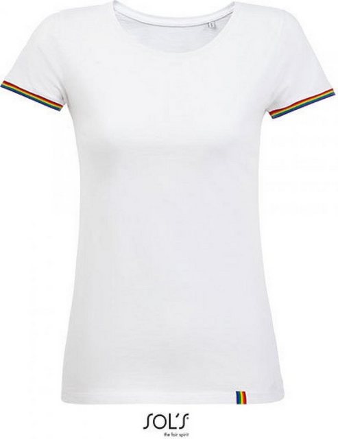 SOLS Rundhalsshirt Damen Shirt Women´s Short Sleeve T-Shirt Rainbow günstig online kaufen