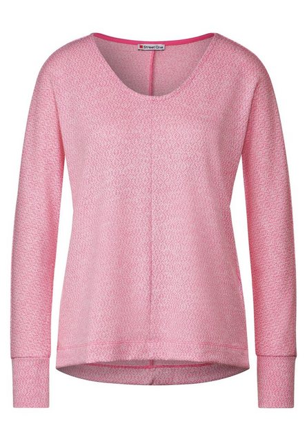 STREET ONE Langarmshirt Street One Zweifarbiges Langarmshirt in Cozy Pink ( günstig online kaufen