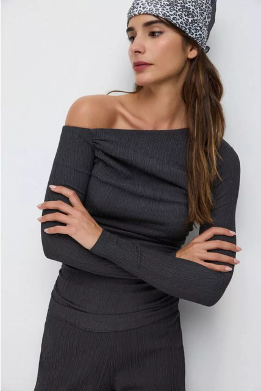 No Matter What Blusentop Texturierte Asymmetrische One-Shoulder-Bluse günstig online kaufen