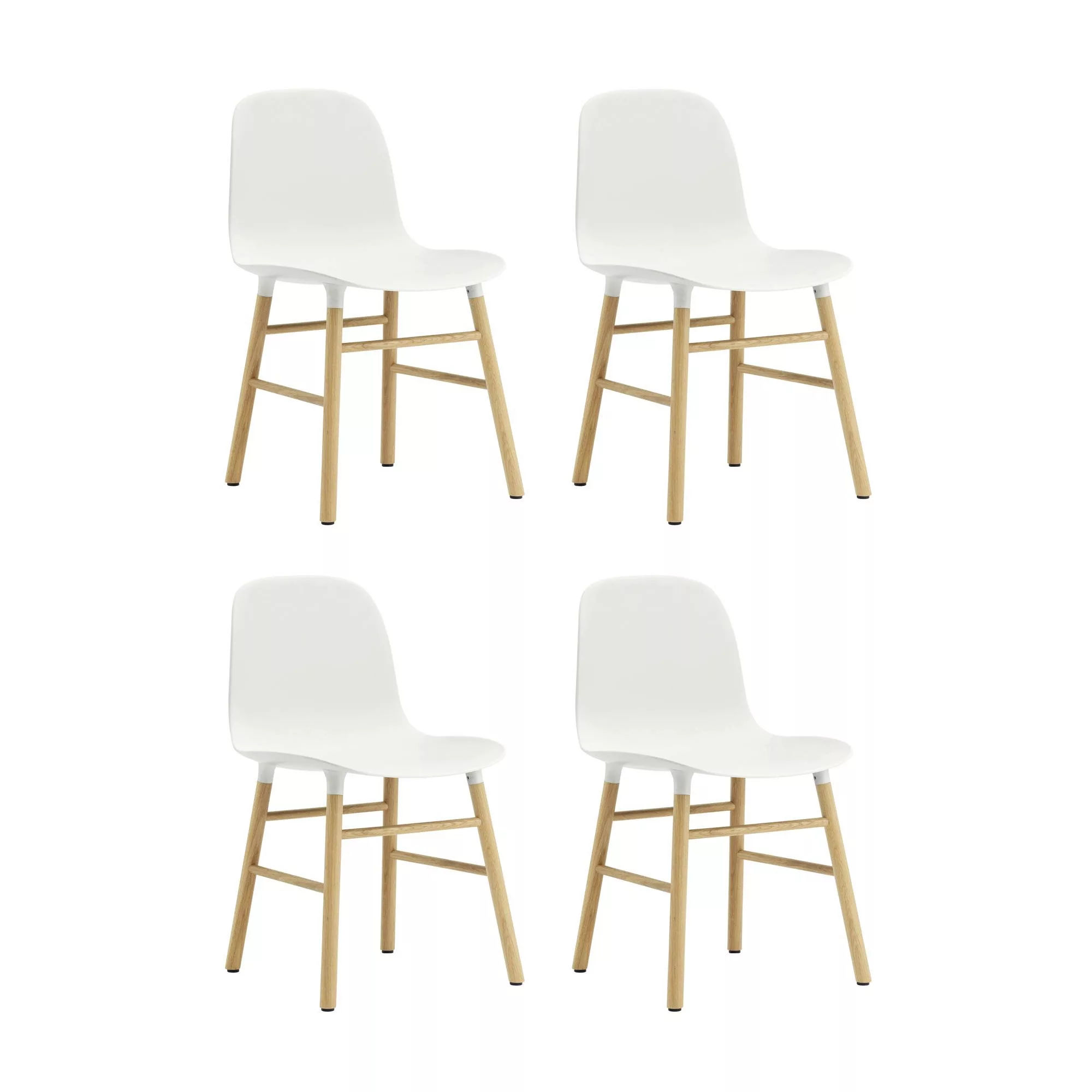 Normann Copenhagen - Form Stuhl Gestell Eiche 4er-Set - weiß/Gestell Eiche günstig online kaufen