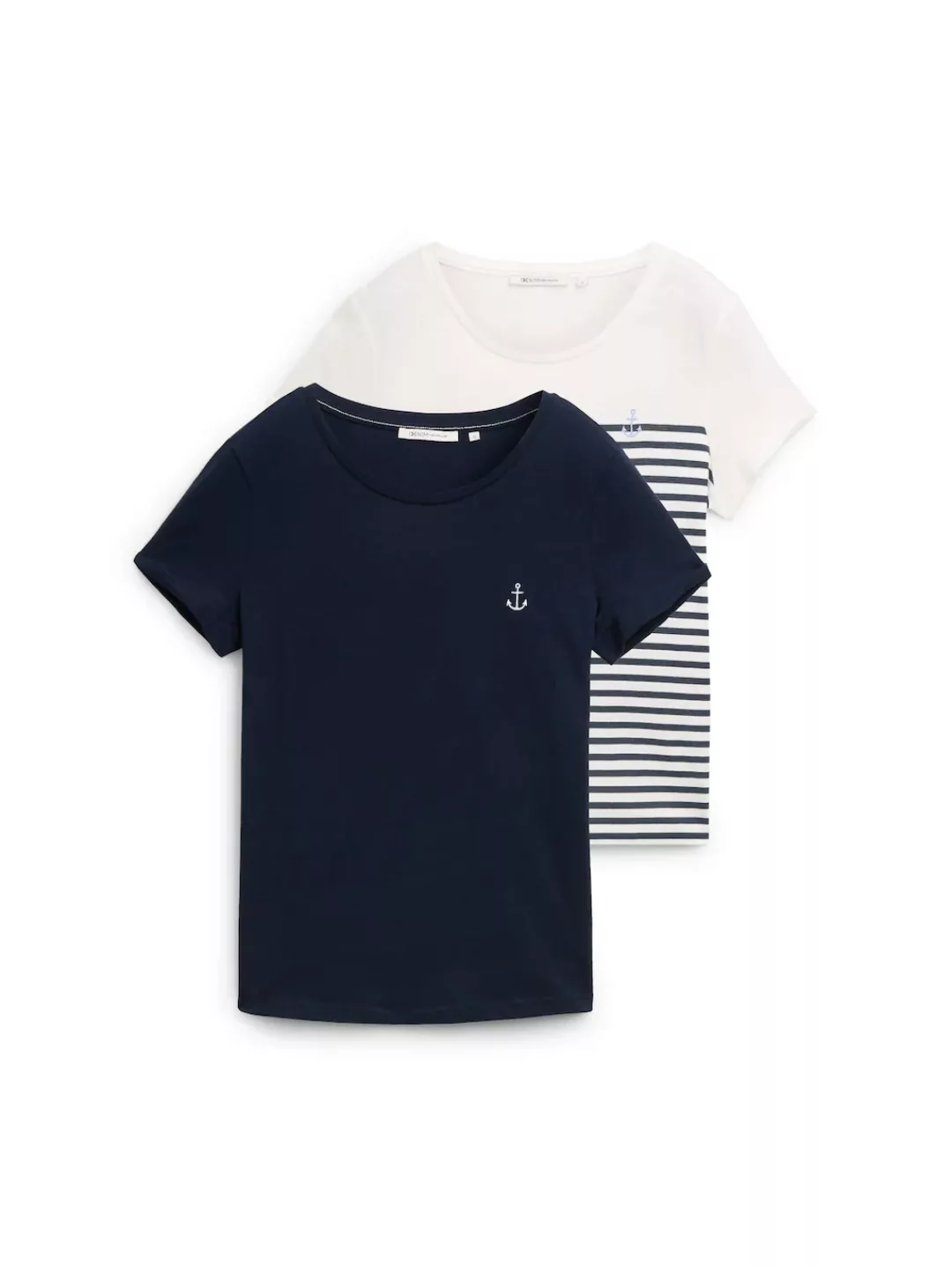 TOM TAILOR Denim T-Shirt (2-tlg) Plain/ohne Details günstig online kaufen