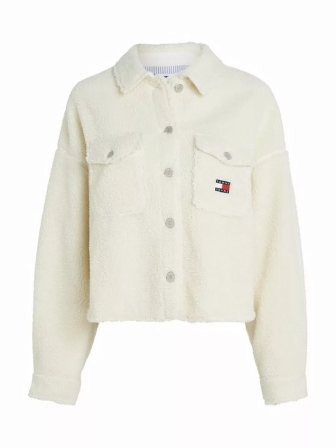 Tommy Jeans Curve Outdoorbluse "TJW TEDDY BADGE OVERSHIRT EXT", in Großen G günstig online kaufen