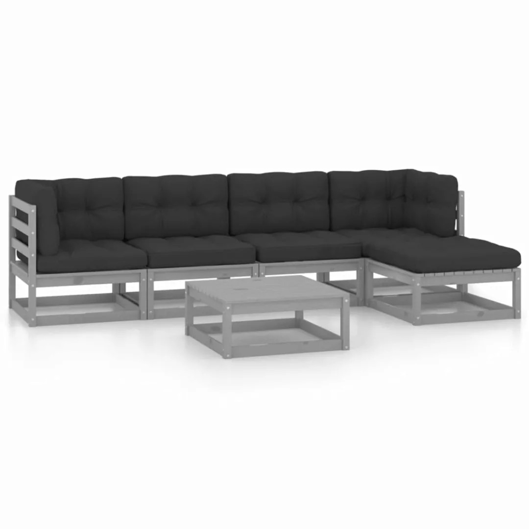 6-tlg. Garten-lounge-set Mit Kissen Kiefer Massivholz günstig online kaufen