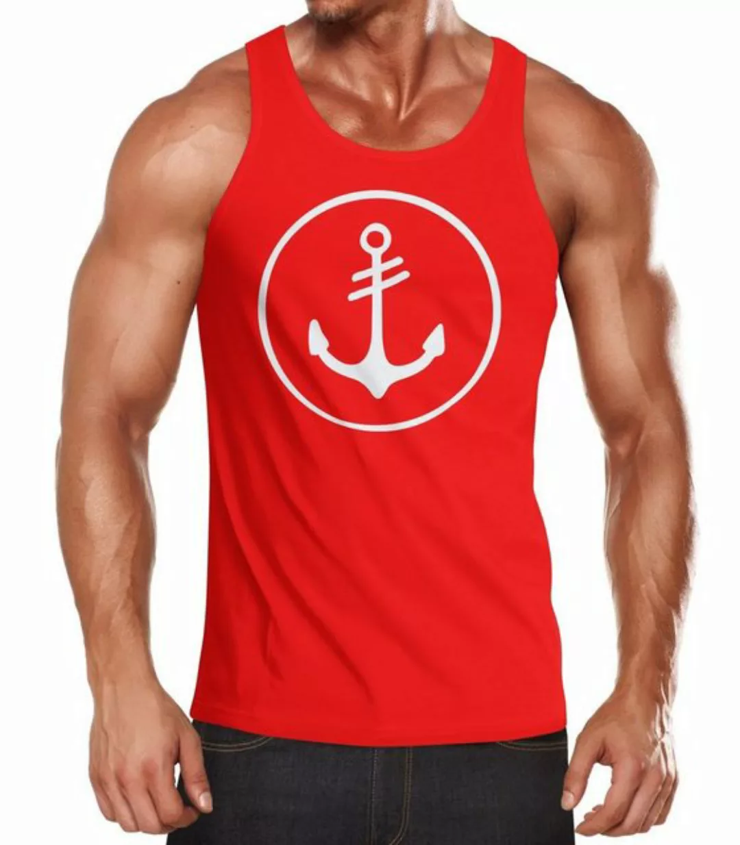 Neverless Tanktop Cooles Herren Tank-Top Anker Kreis Segeln Meer Motiv mit günstig online kaufen