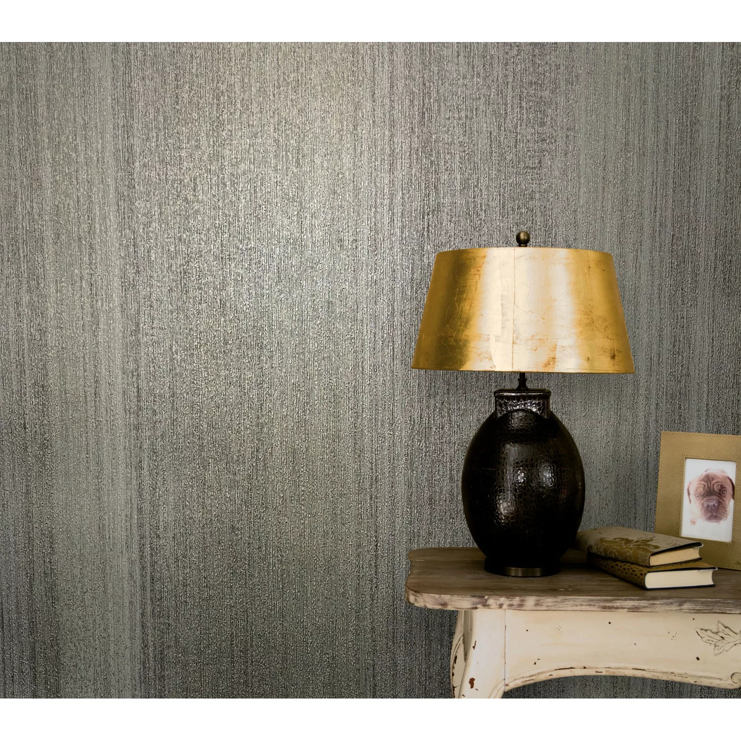 Marburg Vliestapete Vintage Deluxe Streifen Struktur Grau Blau FSC® günstig online kaufen