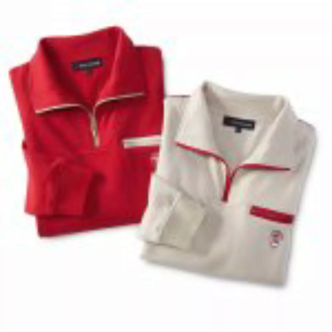 Thermo Sweatshirt, rot + beige günstig online kaufen