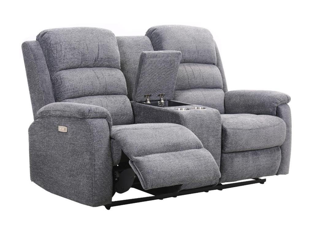 Relaxsofa elektrisch 2-Sitzer - Stoff - Anthrazit - NEVERS günstig online kaufen