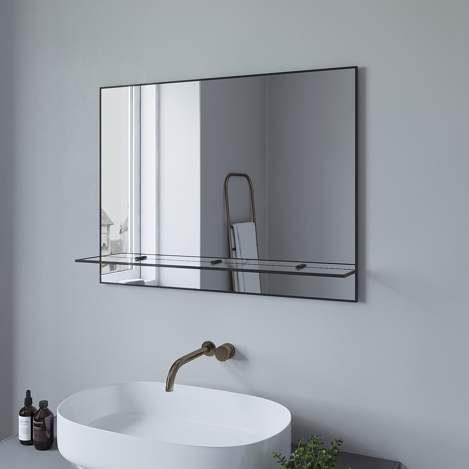 AQUABATOS Badspiegel Spiegel Badezimmer mit Ablage günstig online kaufen