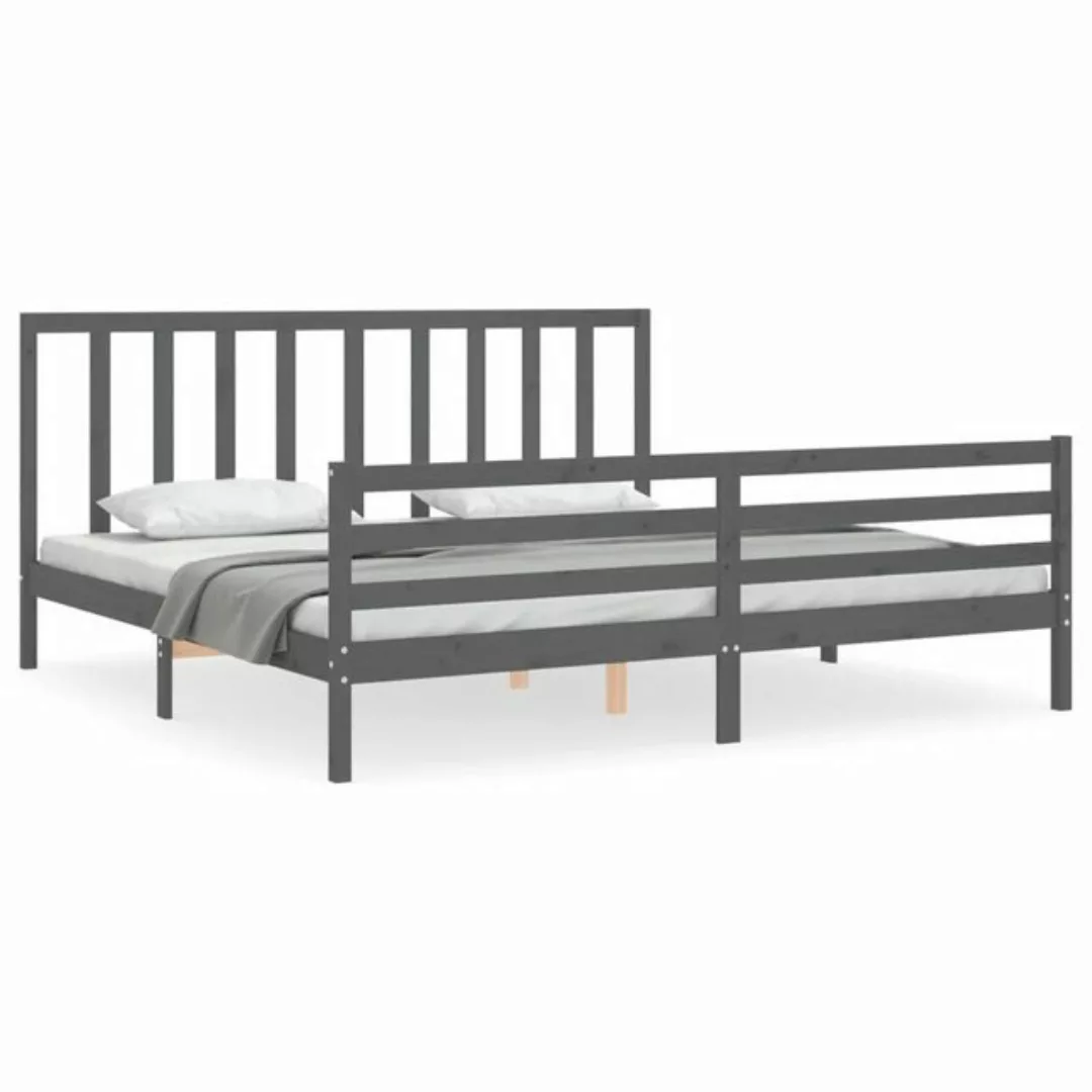 vidaXL Bett Massivholzbett mit Kopfteil Schwarz 200x200 cm günstig online kaufen