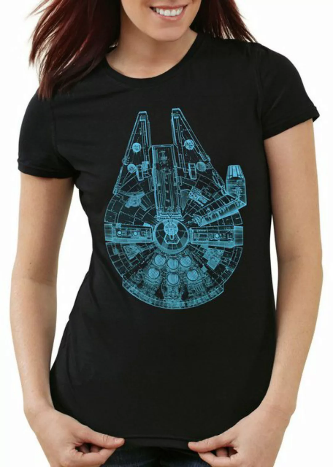 style3 T-Shirt Millennium Falcon rasender falke star krieg wars der sterne günstig online kaufen