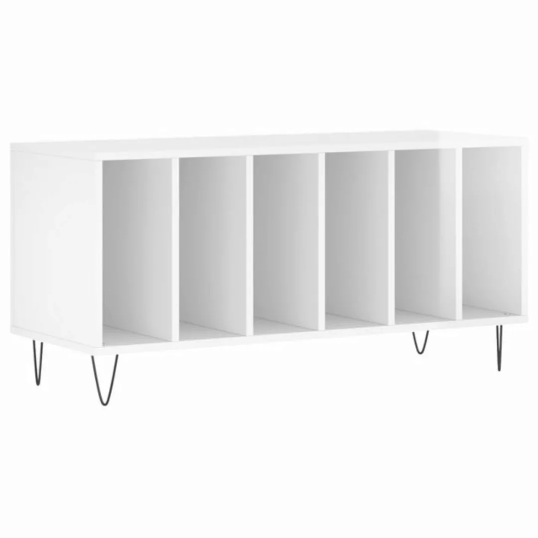 vidaXL Beistellschrank Plattenschrank Hochglanz-Weiß 100x38x48 cm Holzwerks günstig online kaufen