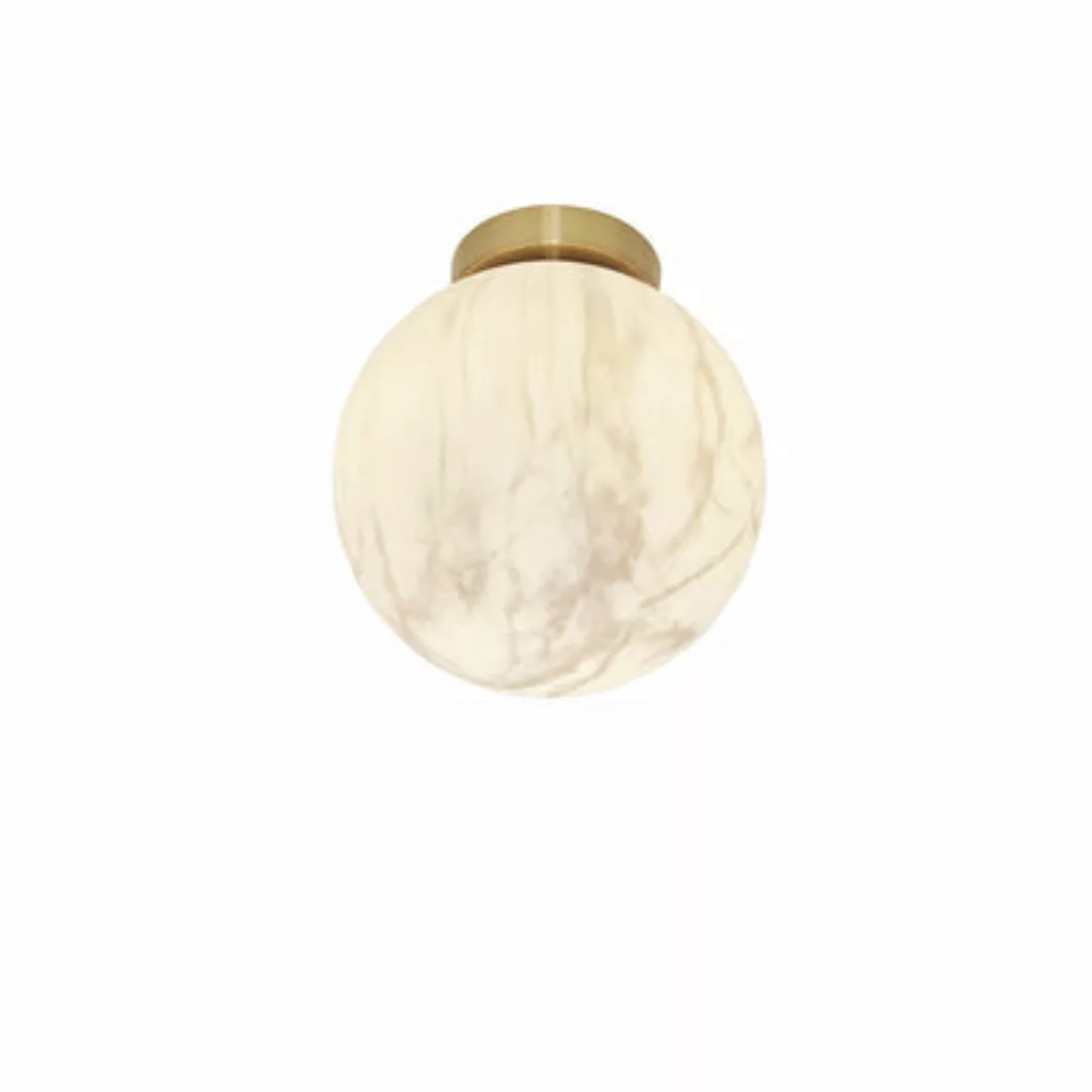Deckenleuchte Carrara Small glas weiß gold / Ø 22 cm - Glas in Marmoroptik günstig online kaufen