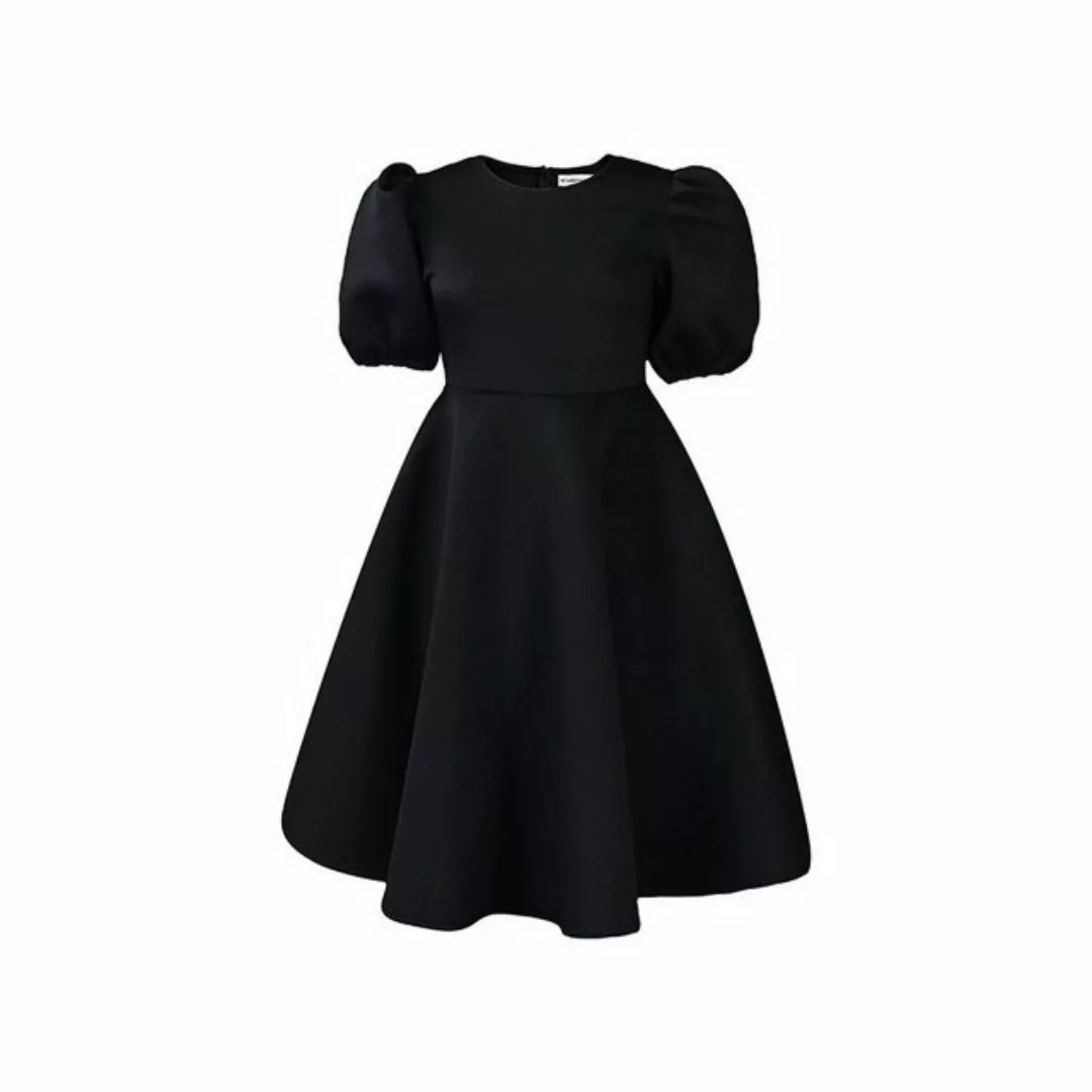 ZWY Dirndl Einfarbiges Damenkleid mit Rundhalsausschnitt Komfortabel Bequem günstig online kaufen