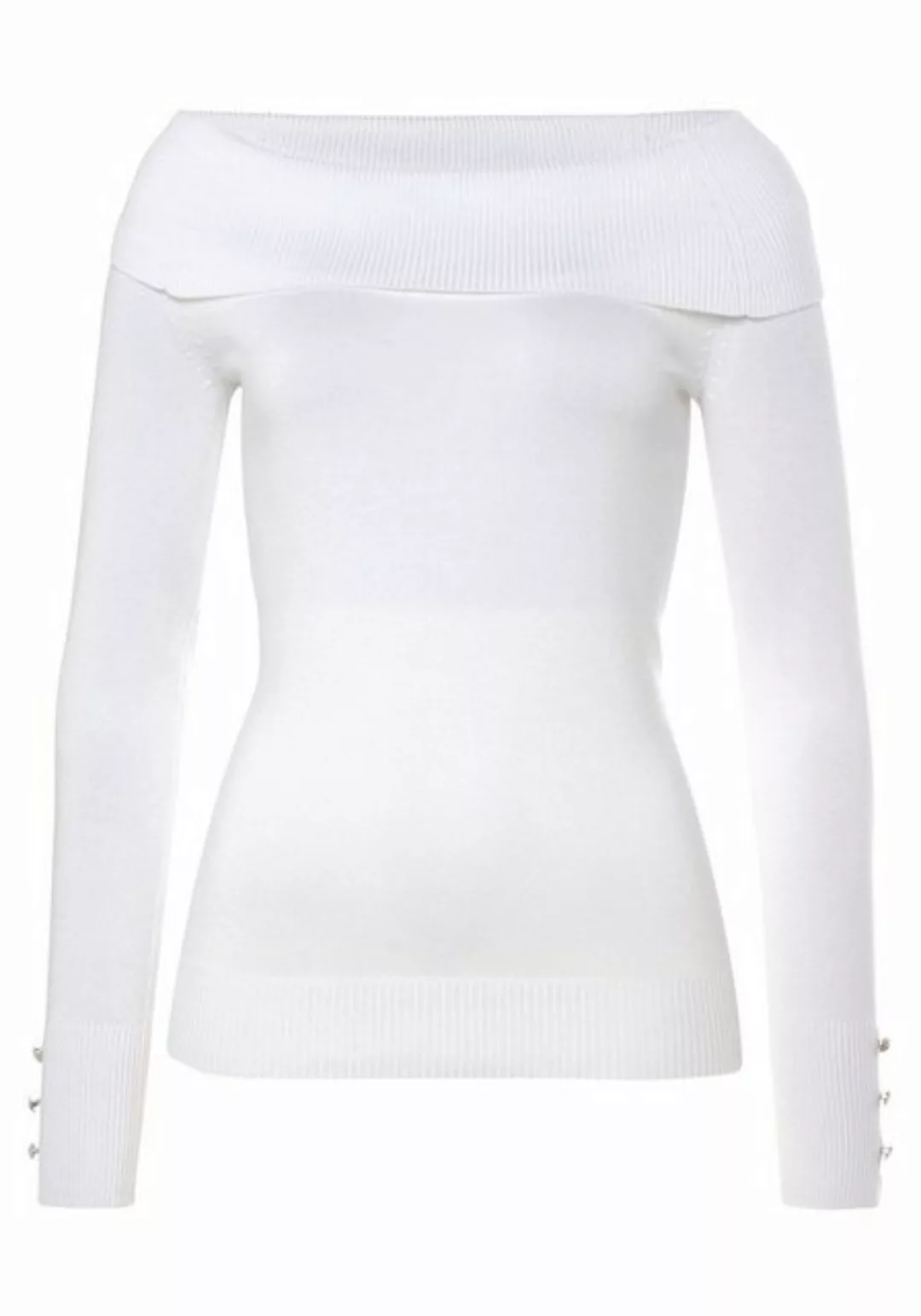 Melrose Carmenpullover mit Zierknöpfen günstig online kaufen