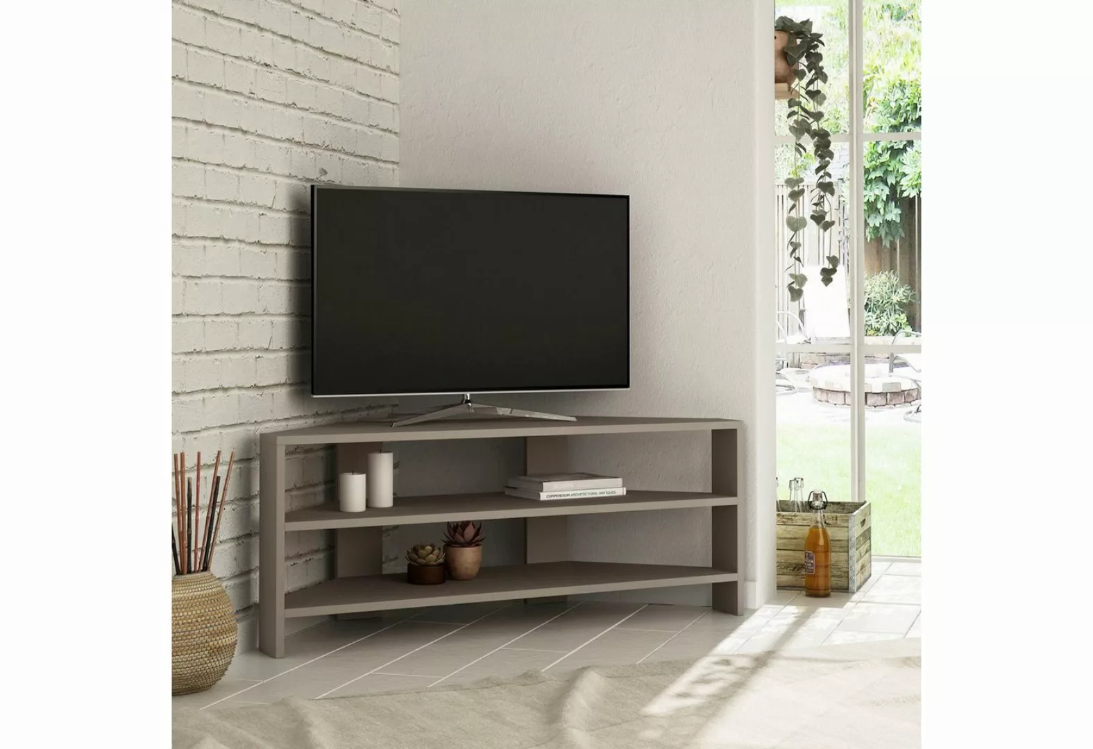 Decortie TV-Schrank Thales (1 set) Modernes Eck-Fernsehgerät Multimedia-Cen günstig online kaufen