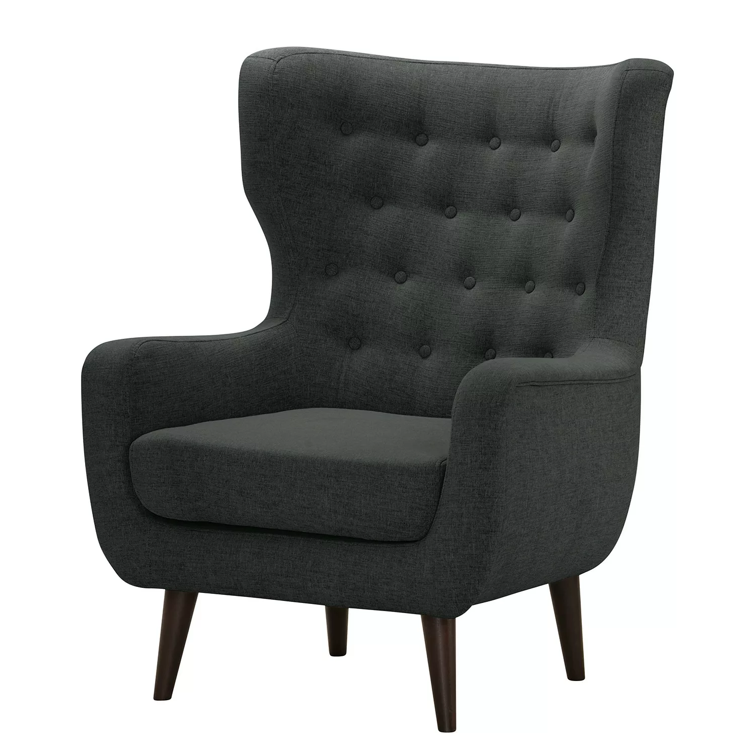 home24 Norrwood Sessel Boyka II Schwarz Webstoff 81x88x105 cm (BxHxT) günstig online kaufen