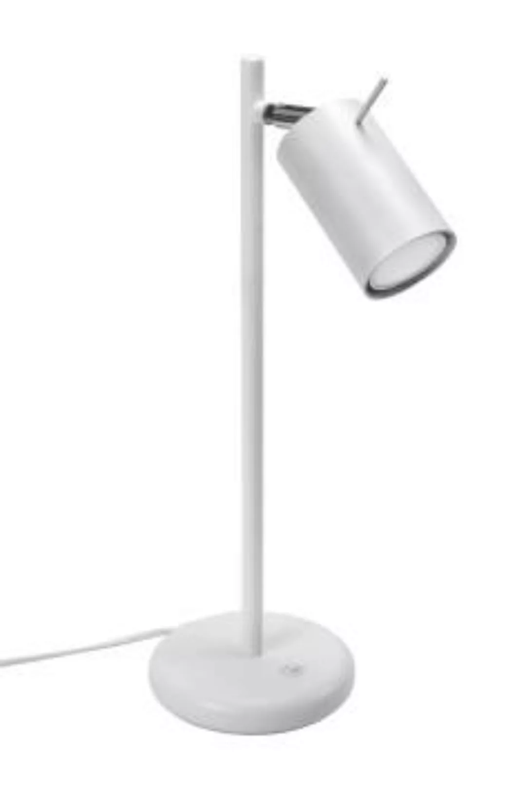 Schreibtischlampe Metall 43 cm hoch schwenkbar Weiß günstig online kaufen