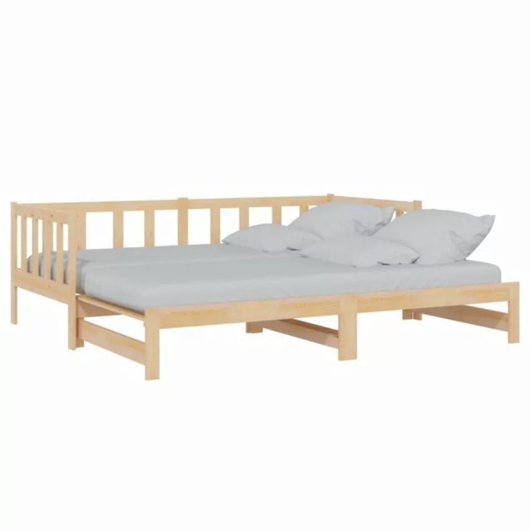 vidaXL Bett Tagesbett Ausziehbar 90x200 cm Massivholz Kiefer günstig online kaufen