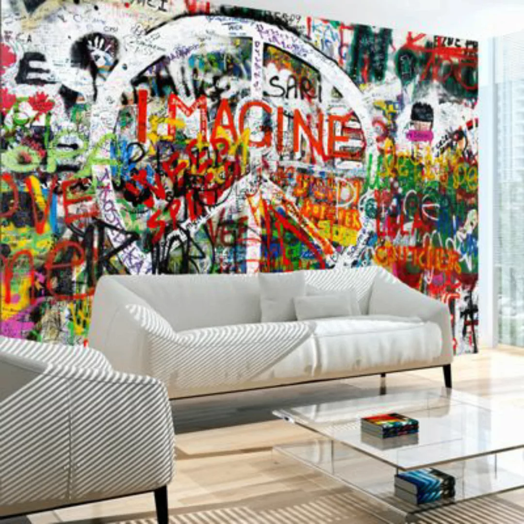 artgeist Fototapete Hippie Graffiti mehrfarbig Gr. 300 x 210 günstig online kaufen