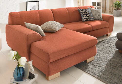 Home affaire Ecksofa "Nika L-Form", Polsterecke, Struktur fein oder Melrose günstig online kaufen