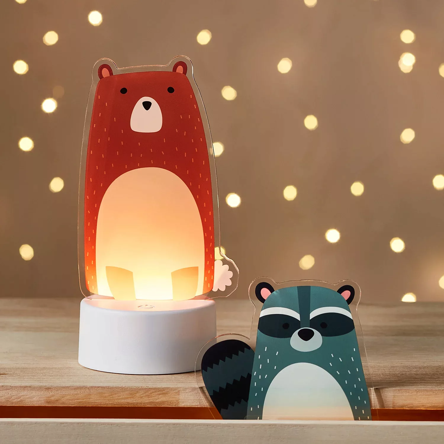 2-in-1 Waldtiere Tischlampe Kinderzimmer günstig online kaufen