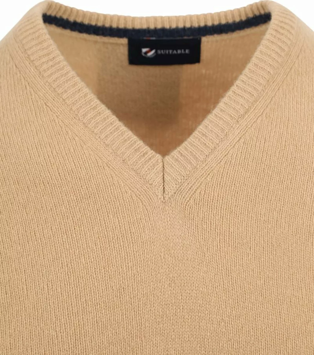 Suitable Pullover Wolle V-Neck Beige - Größe XL günstig online kaufen