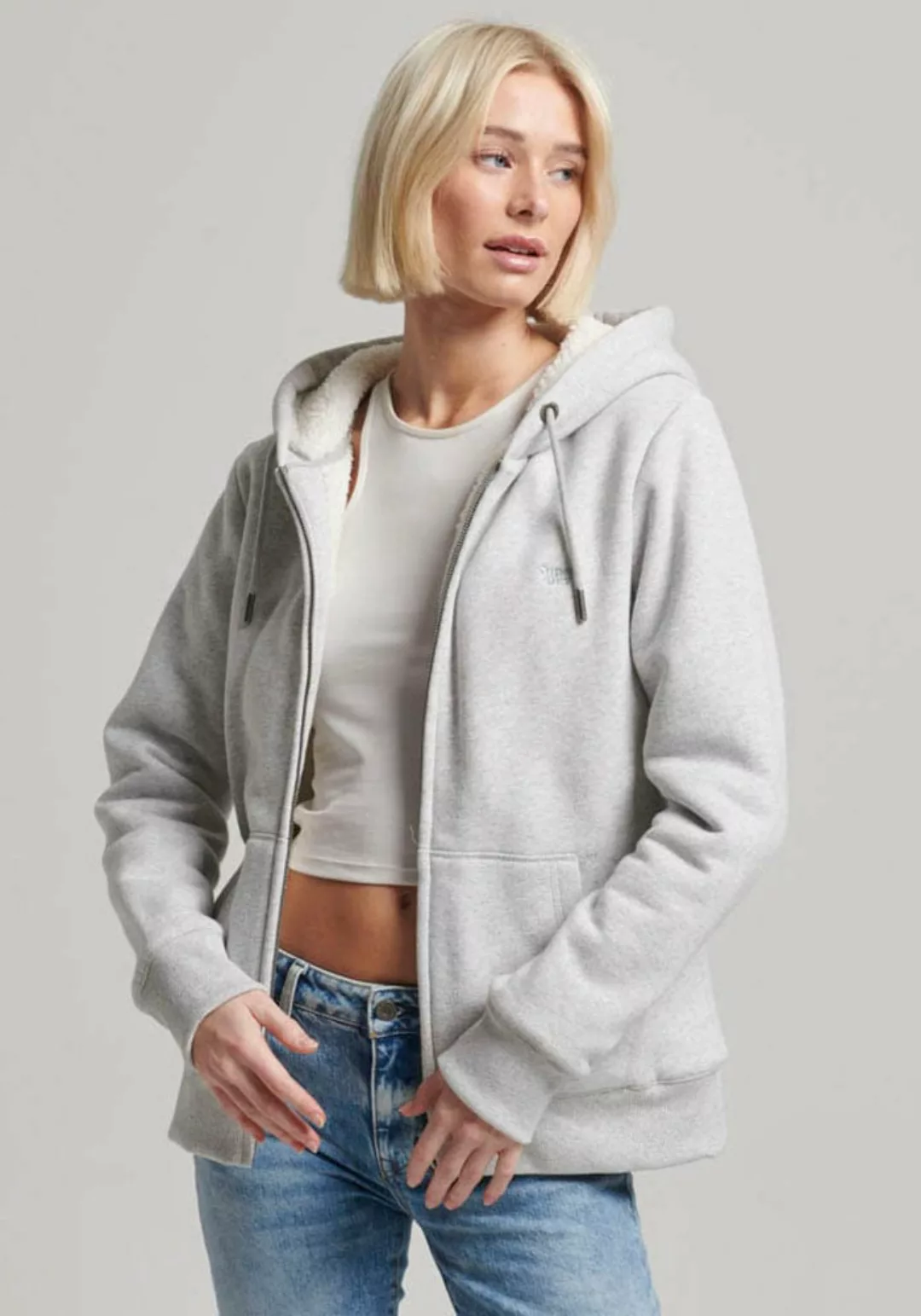 Superdry Kapuzensweatshirt ESSENTIAL BORG LINED ZIPHOOD günstig online kaufen