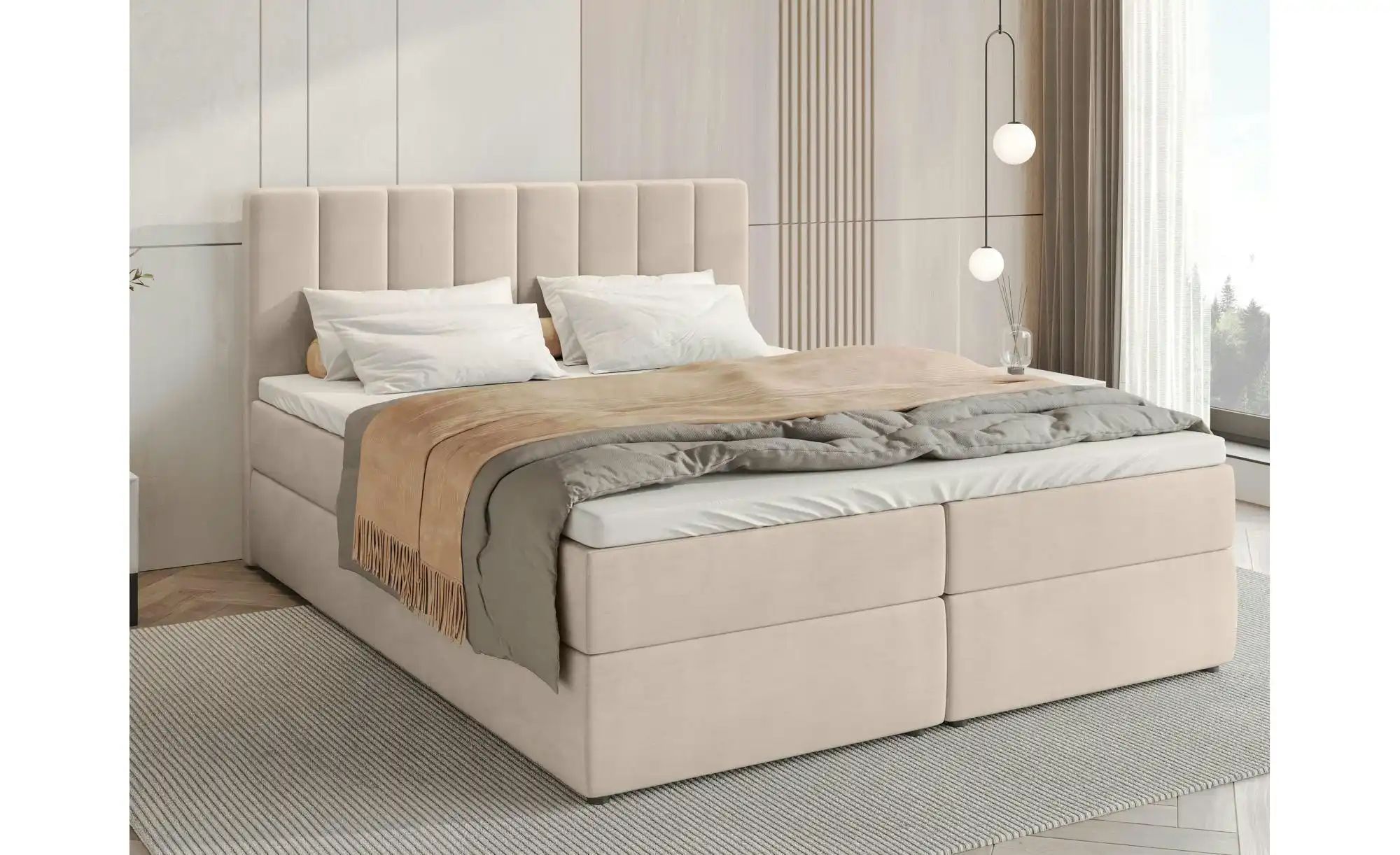 Boxbett mit Stauraum Devora ¦ beige ¦ Maße (cm): B: 160 H: 102 Betten > Pol günstig online kaufen