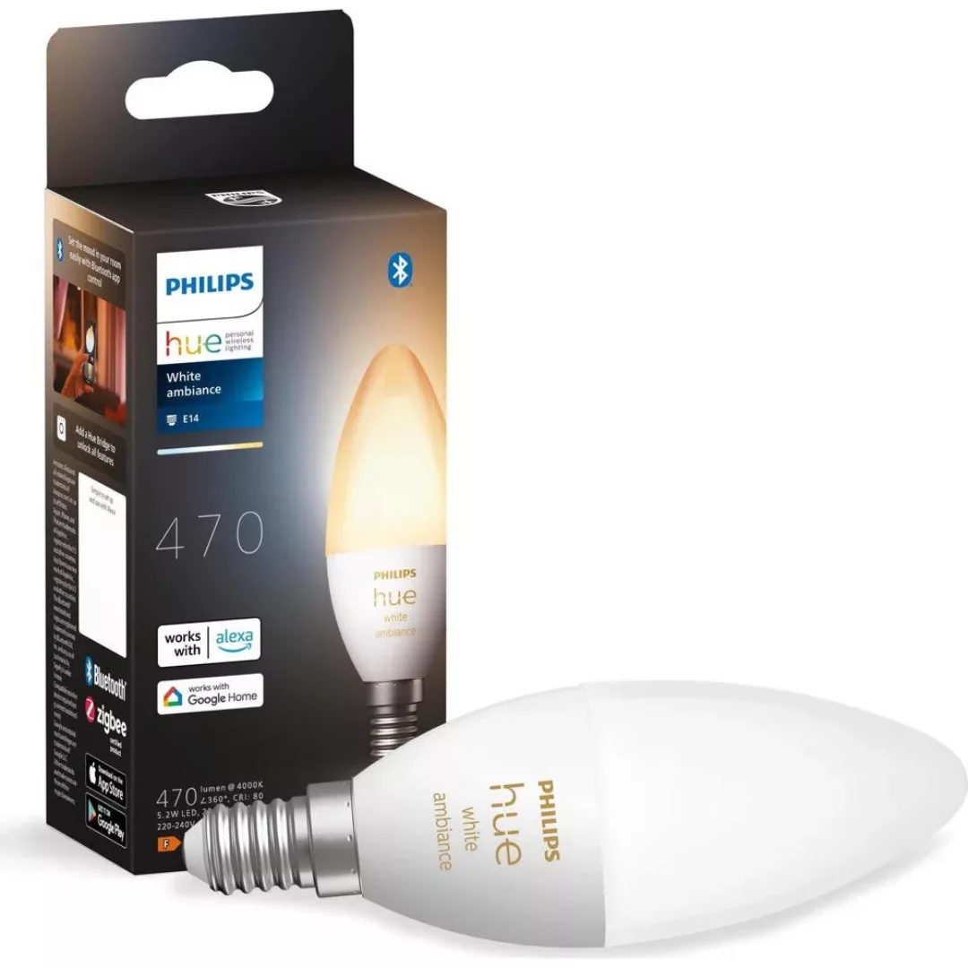 Philips Hue Bluetooth White Ambiance LED E14 5,2W 470lm Einerpack günstig online kaufen