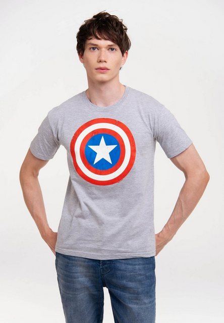 LOGOSHIRT T-Shirt "Marvel Comics - Captain America Logo", mit lizenziertem günstig online kaufen