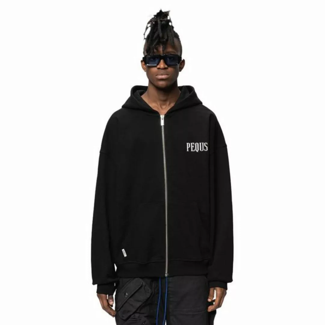 PEQUS Kapuzenplüschjacke Chest Logo Zip Hoodie, schwarz günstig online kaufen