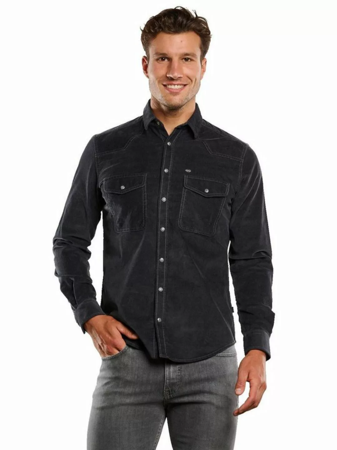 Engbers Langarmhemd Overshirt aus Cord günstig online kaufen