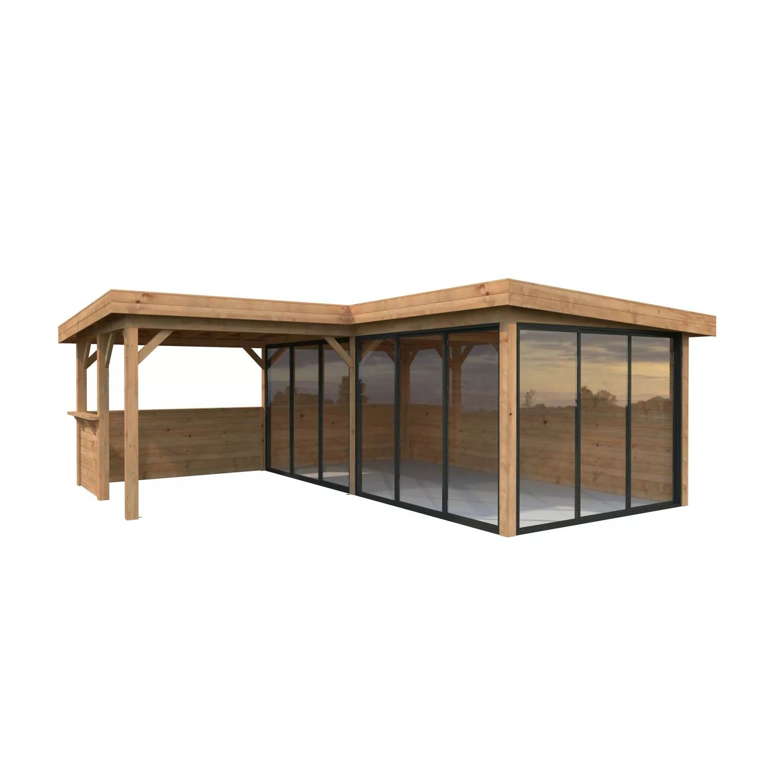 Palmako Pavillon Lenna Set 423 Slide Braun Tauchgrundiert 588 cm x 588 cm F günstig online kaufen