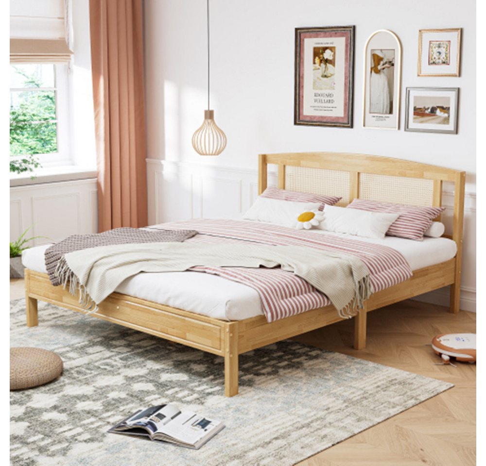 XDeer Jugendbett Doppelbett, Rattanbett, Jugendbett Erwachsenenbett, Rattan günstig online kaufen