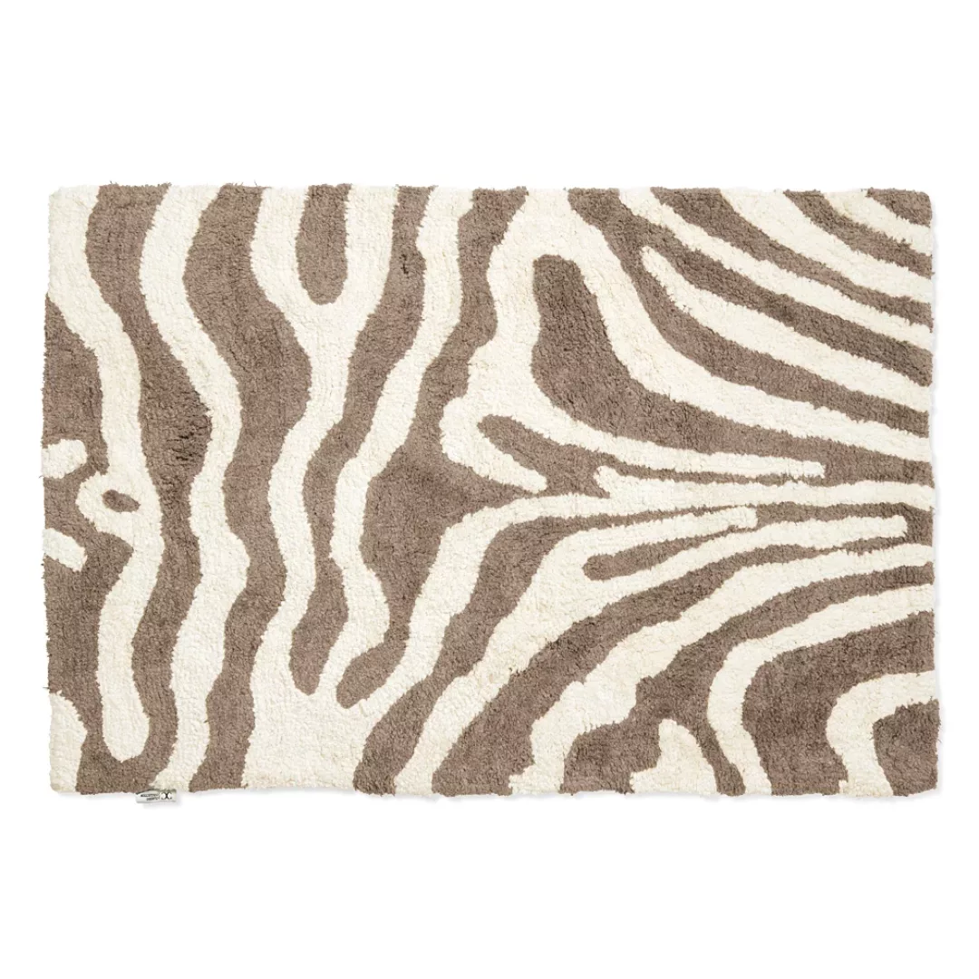 Zebra Badezimmer Teppich 60 x 90cm Simply taupe-weiß günstig online kaufen