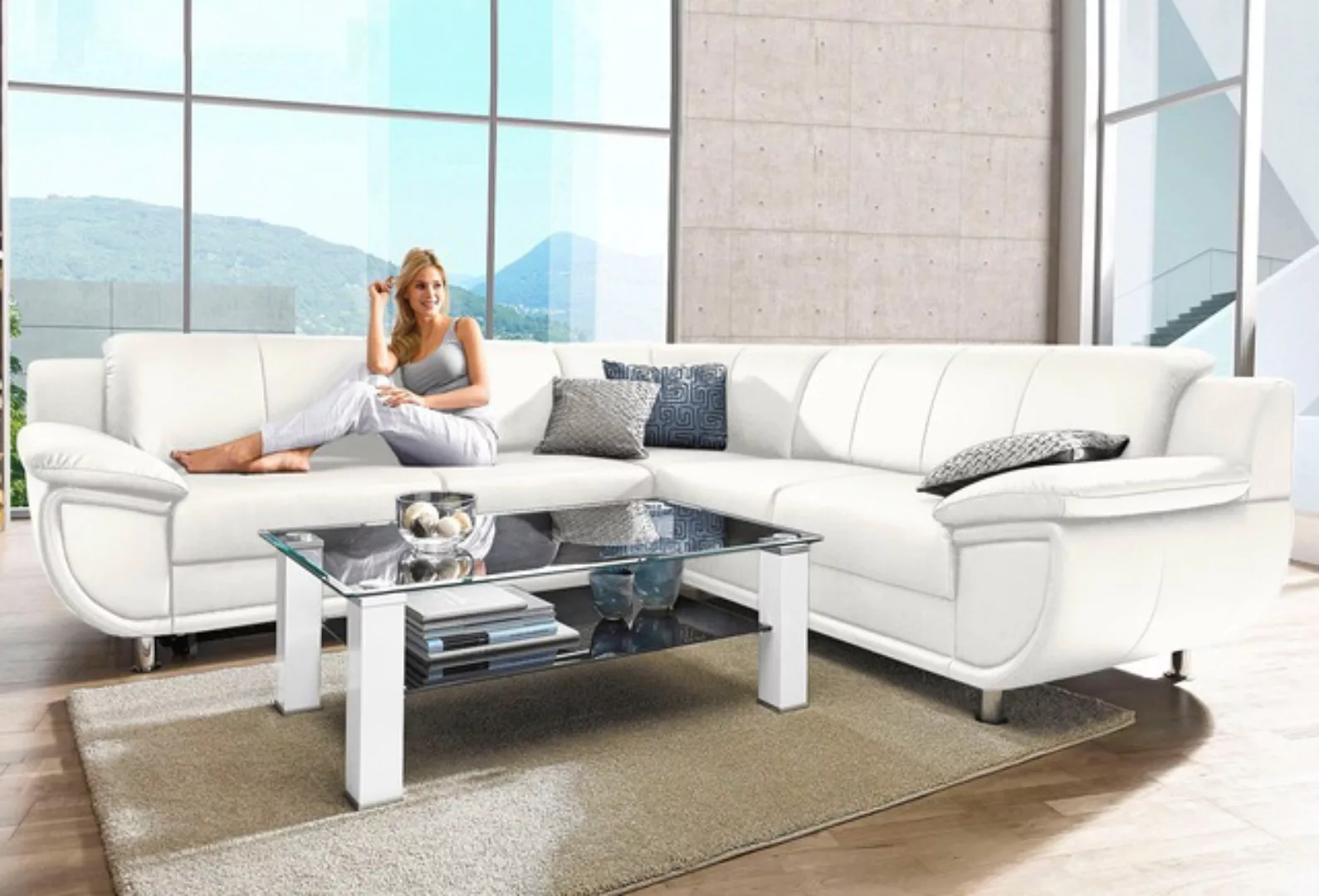 TRENDMANUFAKTUR Ecksofa »Rondo wahlweise mit Schlaffunktion, 267x247 cm (Bx günstig online kaufen