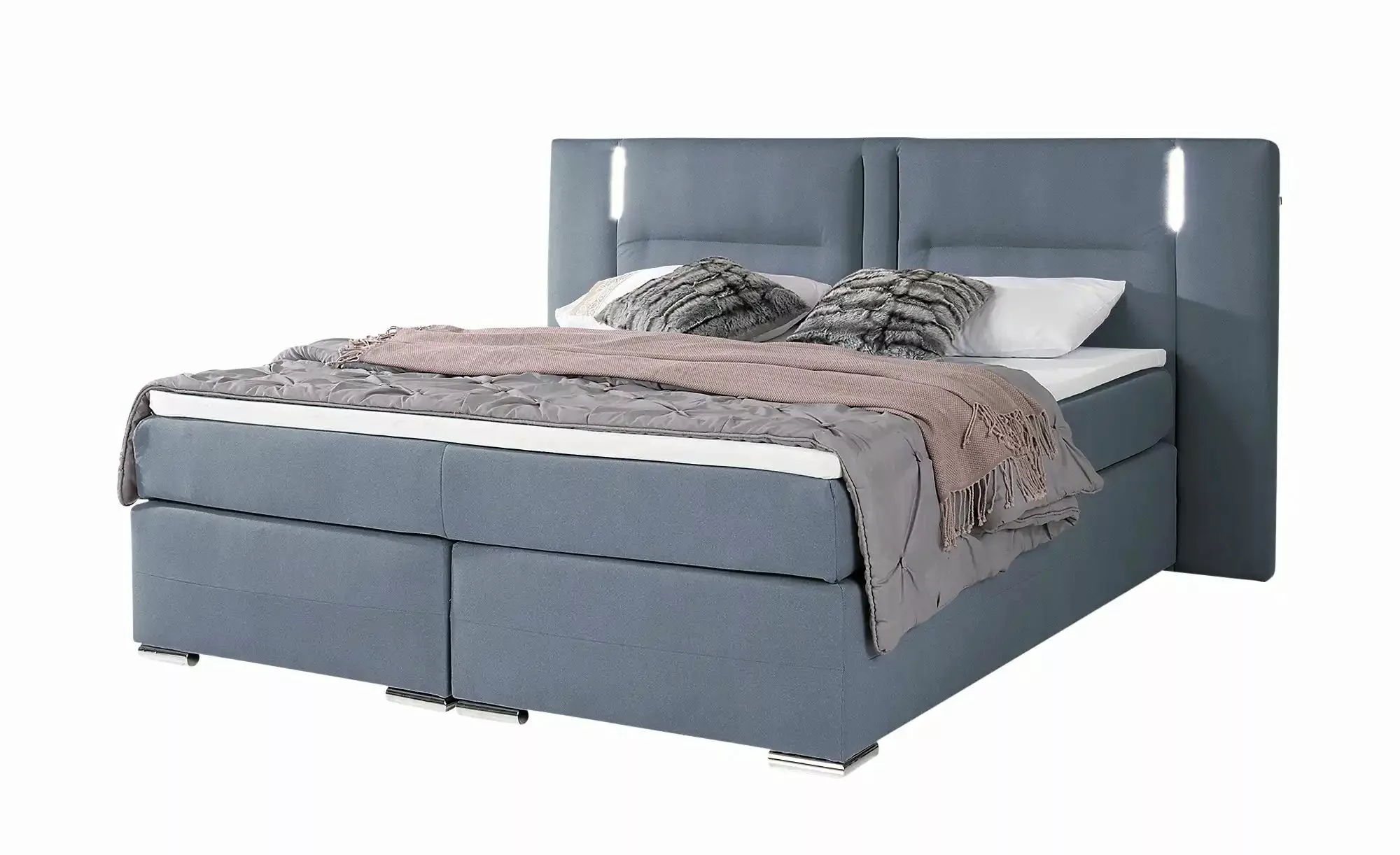 uno Boxspringbett  Aston ¦ blau ¦ Maße (cm): B: 233 H: 120 Betten > Boxspri günstig online kaufen