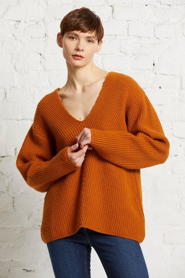 wunderwerk Wollpullover V-neck o shape light rib günstig online kaufen